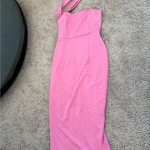 Hello Molly Vibrant Pink One-Shoulder Dress